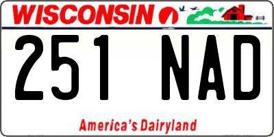 WI license plate 251NAD