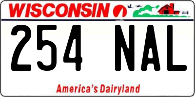 WI license plate 254NAL