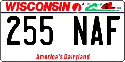 WI license plate 255NAF