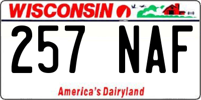 WI license plate 257NAF