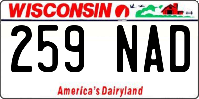 WI license plate 259NAD