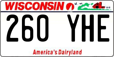 WI license plate 260YHE