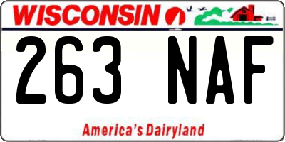 WI license plate 263NAF