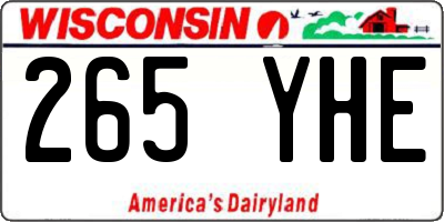 WI license plate 265YHE