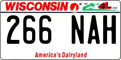 WI license plate 266NAH