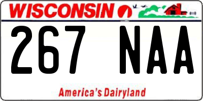 WI license plate 267NAA