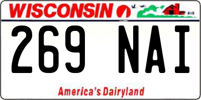 WI license plate 269NAI