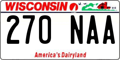 WI license plate 270NAA