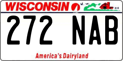 WI license plate 272NAB