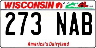 WI license plate 273NAB