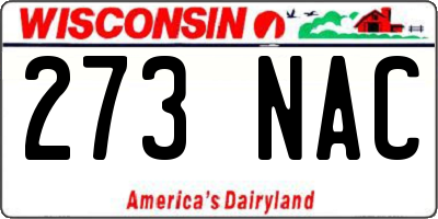 WI license plate 273NAC