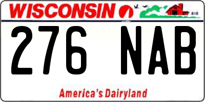 WI license plate 276NAB