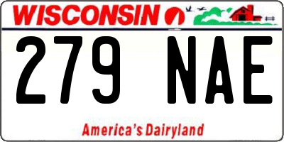 WI license plate 279NAE