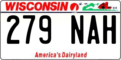 WI license plate 279NAH