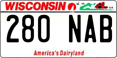 WI license plate 280NAB