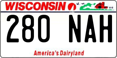 WI license plate 280NAH