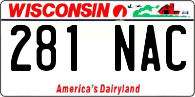 WI license plate 281NAC