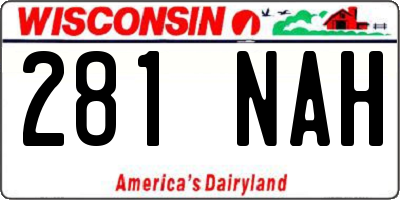 WI license plate 281NAH