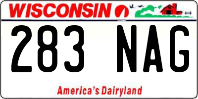 WI license plate 283NAG