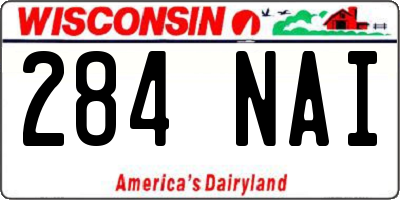 WI license plate 284NAI