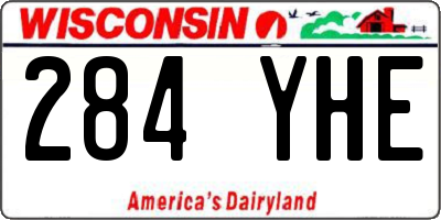 WI license plate 284YHE