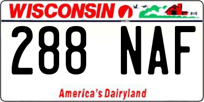 WI license plate 288NAF