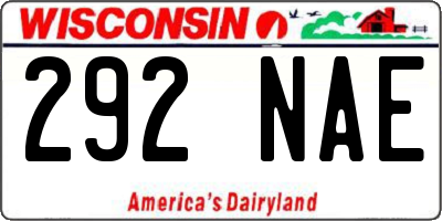 WI license plate 292NAE
