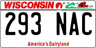 WI license plate 293NAC