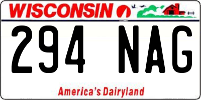 WI license plate 294NAG