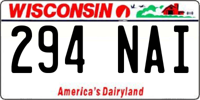 WI license plate 294NAI