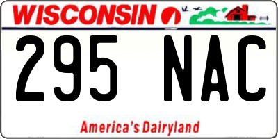 WI license plate 295NAC