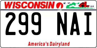 WI license plate 299NAI