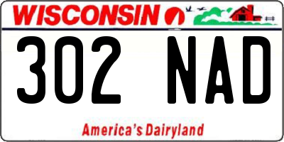 WI license plate 302NAD