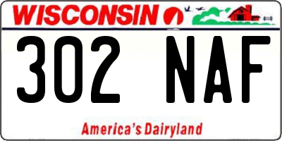 WI license plate 302NAF