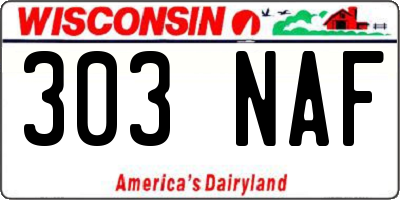 WI license plate 303NAF
