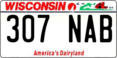 WI license plate 307NAB