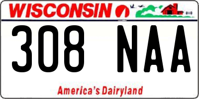 WI license plate 308NAA