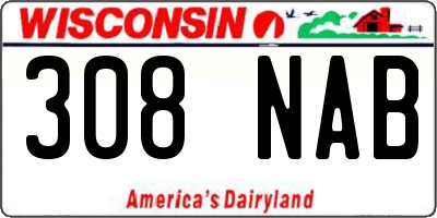 WI license plate 308NAB