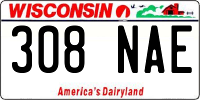 WI license plate 308NAE