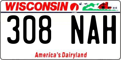 WI license plate 308NAH