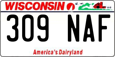 WI license plate 309NAF