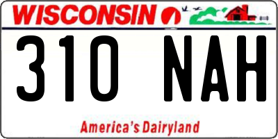 WI license plate 310NAH