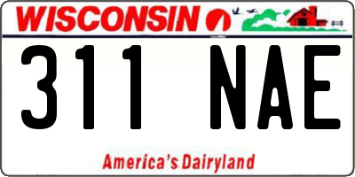 WI license plate 311NAE