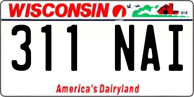 WI license plate 311NAI