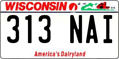 WI license plate 313NAI