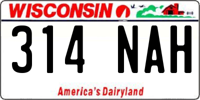 WI license plate 314NAH