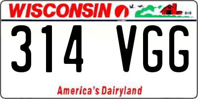WI license plate 314VGG