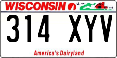 WI license plate 314XYV