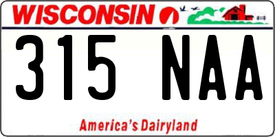 WI license plate 315NAA