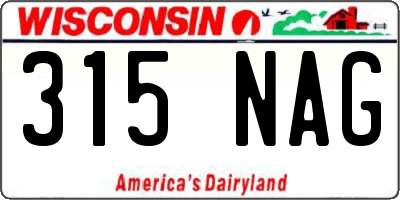 WI license plate 315NAG